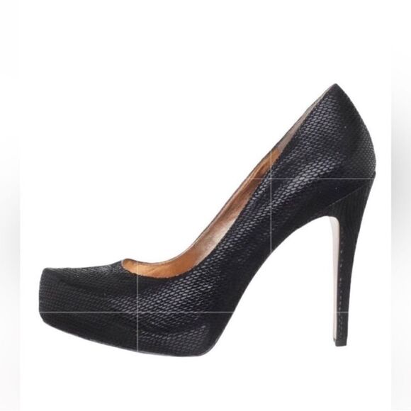 Bebe Black Leather Platform Pumps(Size 7B) - Picture 1 of 10
